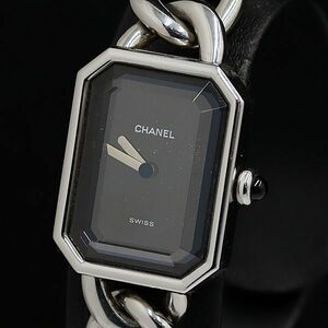 1 jpy Chanel H0452 Premiere M QZ black face lady's wristwatch KTR 0685410 4GTT