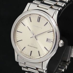 1 jpy operation superior article Seiko QZ Grand Seiko 8J56-7000 4GTT silver face men's wristwatch YUM 6362400