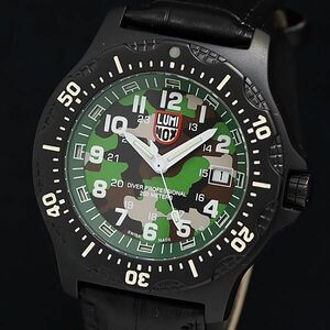 1 jpy operation superior article QZ box attaching Luminox diver Professional 200m 8400-3-HRB M Date camouflage face men's wristwatch OKZ 2000000 4NBG1