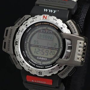 1円 保証書付き 稼動 良品 カシオ プロトレック PRT-40 QZ デジタル文字盤 トリプルカレンダー メンズ腕時計 OGI 6406000 4MGY