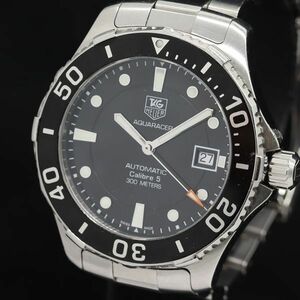 1 jpy box attaching operation superior article TAG Heuer Aquaracer WAN2110 SS AT/ self-winding watch Date black face men's wristwatch KMR 0006600 4TJT