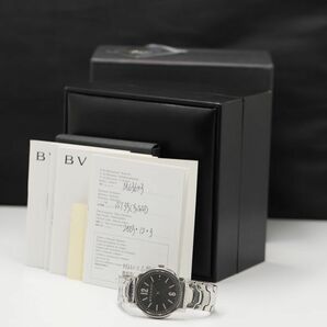 1円 QZ 保/箱/コマ2付 ブルガリ ソロテンポ ST35S 黒文字盤 デイト メンズ腕時計 KRK 0400400 4ANTの画像5