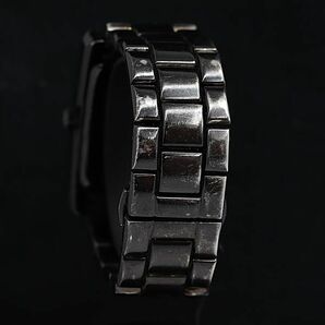 1円 アルマーニ QZ AR-0682 ブラック文字盤 SS GP スクエア メンズ腕時計 KMR 2000000 4NBG1の画像3