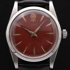1 jpy operation Tudor oyster Prince teka rose 7964 519285 AT/ self-winding watch red face men's wristwatch DOI 9304900 4DIT