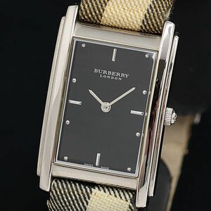 1 jpy operation superior article QZ Burberry 12100G square black face lady's wristwatch OKZ 2147000 4NBG1