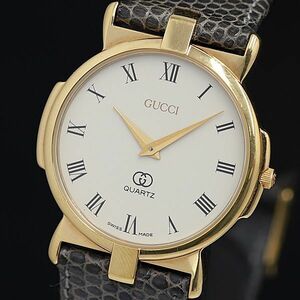 1 jpy operation superior article Gucci 3400FM QZ ivory face men's wristwatch OGI 7561000 4APY