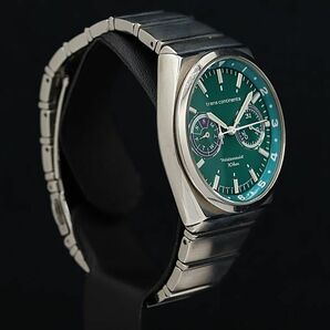 1円 稼働 良品 QZ トランスコンチネンツ 6320-S029341 HSB デイデイト 緑文字盤 メンズ腕時計 OKZ 6725000 3ETYの画像2