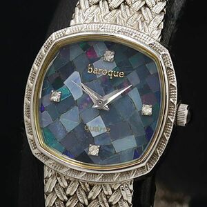 1 jpy operation superior article QZba lock stone attaching square opal face lady's wristwatch OKZ 6725000 3ETY