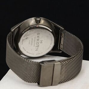1円 稼働 良品 QZ スカーゲン SKW6180 デイデイト グレー文字盤 メンズ腕時計 OKZ 6725000 3ETYの画像4