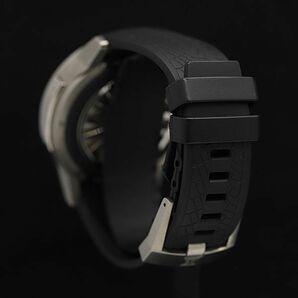 1円 保/箱付 稼働 良品 エドックス 10303-TIN-NV ブラック QZ ラバーベルト クロノラリー ダカール3 メンズ腕時計 KMR 0047300 4RKTの画像3