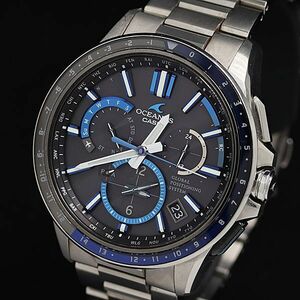 1 jpy operation guarantee / box attaching Casio titanium Oceanus OCW-G1100-1AJF hybrid radio wave solar QZ black face men's wristwatch SGN 2551500 4DIT