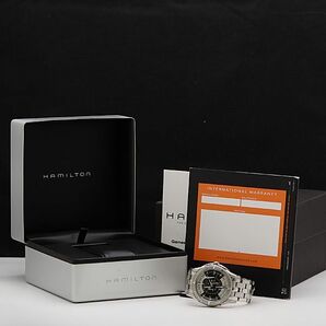 1円 保/箱付 稼働 良品 ハミルトン シービュー H375150 AT 黒×シルバー文字盤 メンズ腕時計 OGH 0015400の画像5