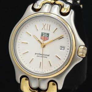 1 jpy operation superior article QZ guarantee / koma 4 attaching TAG Heuer cell Professional 200m S05.013M Date white face men's wristwatch OKZ 3973200 4DIT