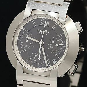 1 jpy Hermes noma-doNO1.910 auto QZ Date Chrono gray face men's wristwatch OKZ 5968100 4DIT