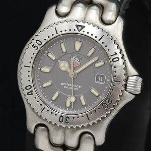1円 QZ タグホイヤー セル プロフェッショナル200M WG13130 デイト グレー文字盤 レディース腕時計 OKZ 0090200