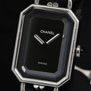 1 jpy operation superior article Chanel Premiere L V.C.85636 QZ black face lady's wristwatch OGI 0041800