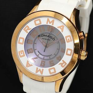1円 稼働 良品 ロマゴ QZ RMO15-0162-4 シルバー文字盤 ユニセックス腕時計TCY 6054000 4ETYの画像1