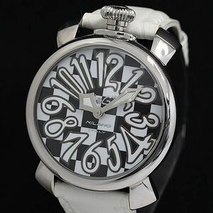 1 jpy box / guarantee attaching GaGa Milano mana-re40 063/299 QZ black face lady's wristwatch KTR 0528000 4ERT
