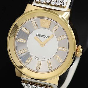 1 jpy box attaching Swarovski stone attaching QZ 1000670 silver face lady's wristwatch SGN 0594000 4ERT