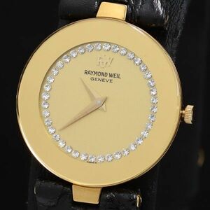 1 jpy Raymond way ru18K 127-2 stone attaching QZ Gold face lady's wristwatch TKD 8174000 4PRY