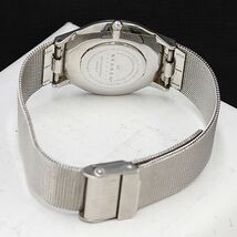 1円 稼働 良品 スカーゲン ANA 233LSS-A QZ シルバー文字盤 メンズ腕時計 DOI 8174000 4PRY_画像4
