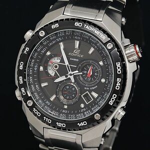 1円 QZ カシオ エディフィス EFE-500 デイト 黒文字盤 メンズ腕時計 OKZ 6406000 4MGY