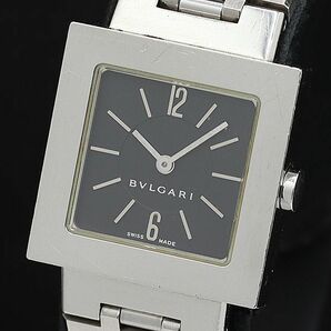 1円 稼働 ブルガリ クアドラード SQ22SS QZ ブラック文字盤 レディース腕時計 DOI 2136200 4ANTの画像1