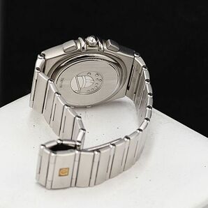 1円 稼働 良品 オメガ QZ コンステレーション グレー文字盤 フルバー クロノグラフ デイト メンズ腕時計 TCY0003410 4ANTの画像4