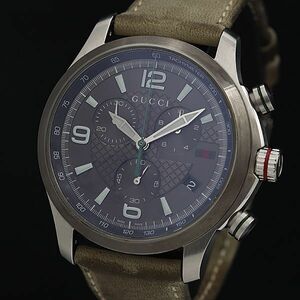 1 иен работа Gucci G время отсутствует 126.2 QZ серый циферблат раунд хронограф мужские наручные часы KMR 0277200