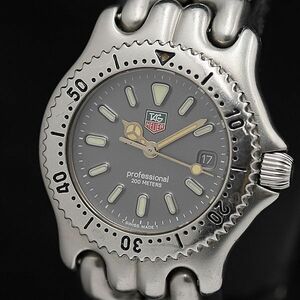 1 jpy operation superior article TAG Heuer cell S99.215 200m gray face Date round lady's wristwatch NSY 3797000 4NBG2