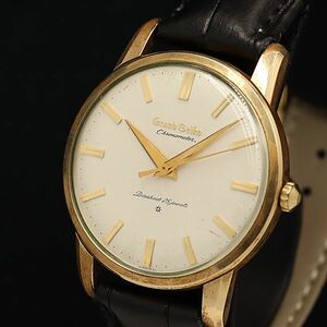 1 jpy Seiko hand winding YG Grand Seiko round white face men's wristwatch INB 7016130 4DIT