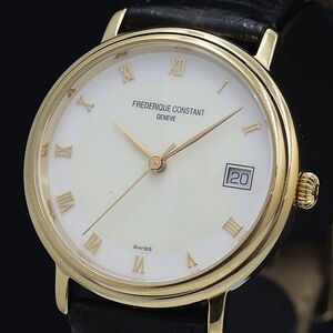 1 jpy operation superior article Frederique Constant AT/ self-winding watch ivory face Date men's wristwatch OGI 6406000 4MGY