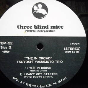 LP◆山本剛トリオ TSUYOSHI YAMAMOTO TRIO「ジ・イン・クラウド(ライヴ・アット・ミスティ) THE IN CROWD」スリーブラインドマイス TBM-52の画像4