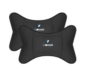 BMW///M◎車用ネックパッド2個セット上質ナッパレザー 首クッション 快適 ヘッドレスト ネックピロー ドライブ
