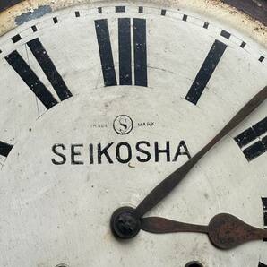 昭和レトロ 当時物  精工舎 SEIKOSHA 丸型 ボンボン時計 振り子時計 ゼンマイ式 壁掛け時計 オブジェ ジャンク 売り切り!の画像6