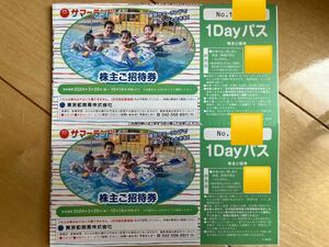 2枚セット除外日無し◆東京サマーランド1DAYパス（利用制限なし）◆東京都競馬株主優待券◆2024.10.14まで即配送