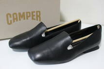 E635 極美品 CAMPER カンペール Super Soft Negro レザー フラットシューズ オペラシューズ 黒 ブラック SIZE38 約24cm K200872_画像1