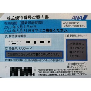 ANA株主優待　番号通知　5月末日まで有効