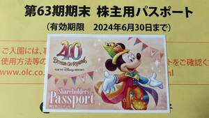 【送料無料】 東京ディズニーリゾート チケット 株主優待チケット 有効期限2024年6月30日　1枚