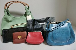 【1つ500円〜　まとめ売り】FERRAGAMO　LONGCHAMP　SAC　Harris Tweed等　財布　ハンドバッグ　トートバッグ　合計6点