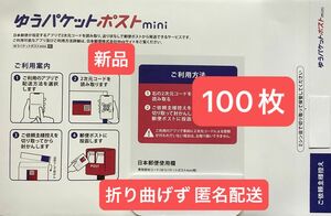 100枚 ゆうパケットポストmini専用封筒 折り曲げず匿名配送 新品 未使用 送料 無料