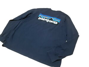 MEXICO製: patagonia: パタゴニア:背面デカロゴ:長袖Tシャツ:used men's-S JP-M位