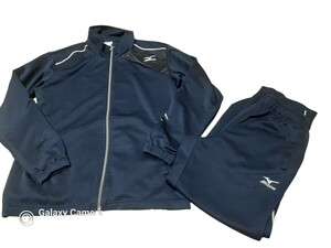 春:良品:MIZUNO-ミズノ:ジャージ上下セット:used:MEN'S-M 紺