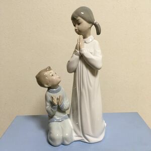 1000円スタート　LLADRO 祈りを教える　姉・弟　ヴィンテージ　希少品