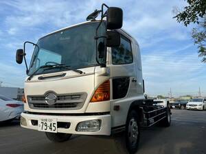 増tonne！Hino レンジャー 積載5.6tonne！☆アームロール Twinホist ベッドincluded 脱着装置includedcontainer Vehicle inspectionincluded Shinmeiwa ローダーDump truck