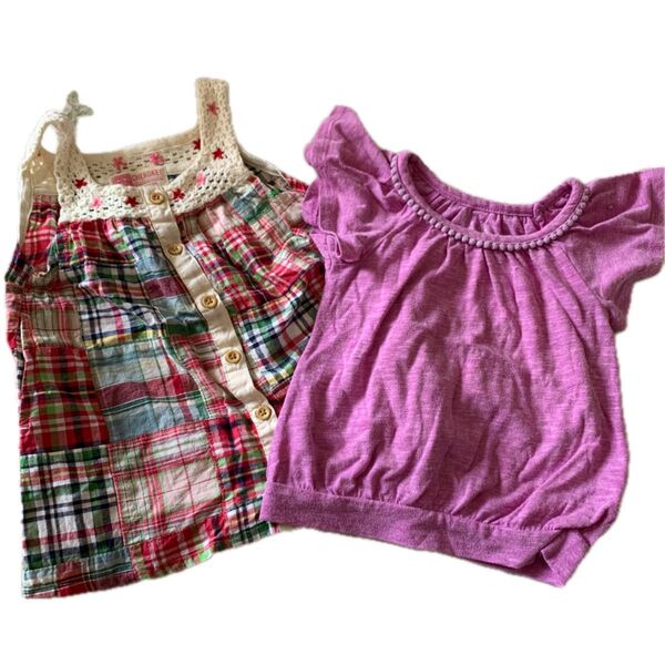 80 2枚セット Tシャツ 女の子 トップス チュニック