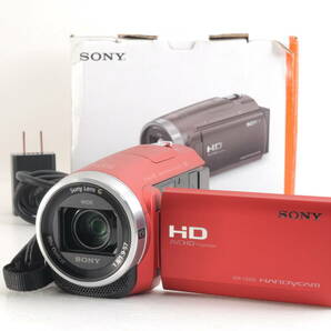 美品 動作品 ソニー SONY HANDYCAM HDR-CX680 赤 レッド ハンディカム デジタルビデオカメラ 箱 取説 充電ケーブル付 管GG2903の画像1
