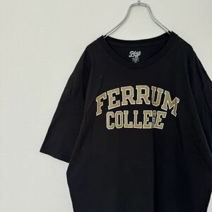 BLUE84 FerrumCollege 古着　Tシャツ　ブラック　カレッジ