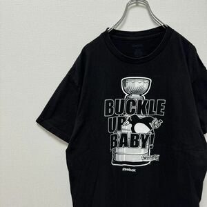 NHL リーボック　古着　Tシャツ　ブラック　BuckleUpBaby