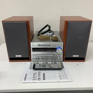 【M-4】 ONKYO X-N7NX (FR-N7NX / D-N7NX / RC-827S) ミニコンポ オンキョー CD、MD動作不良あり 音出し可 ジャンク 1540-22の画像1